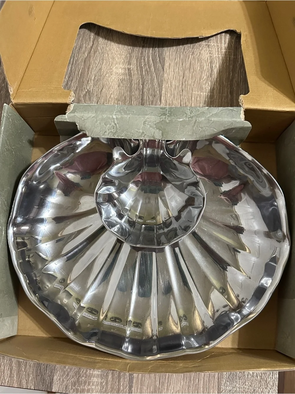 2pc Vintage Wilton Armetale Pewter Scallop Shell Appetizer/Serving Dish NEW